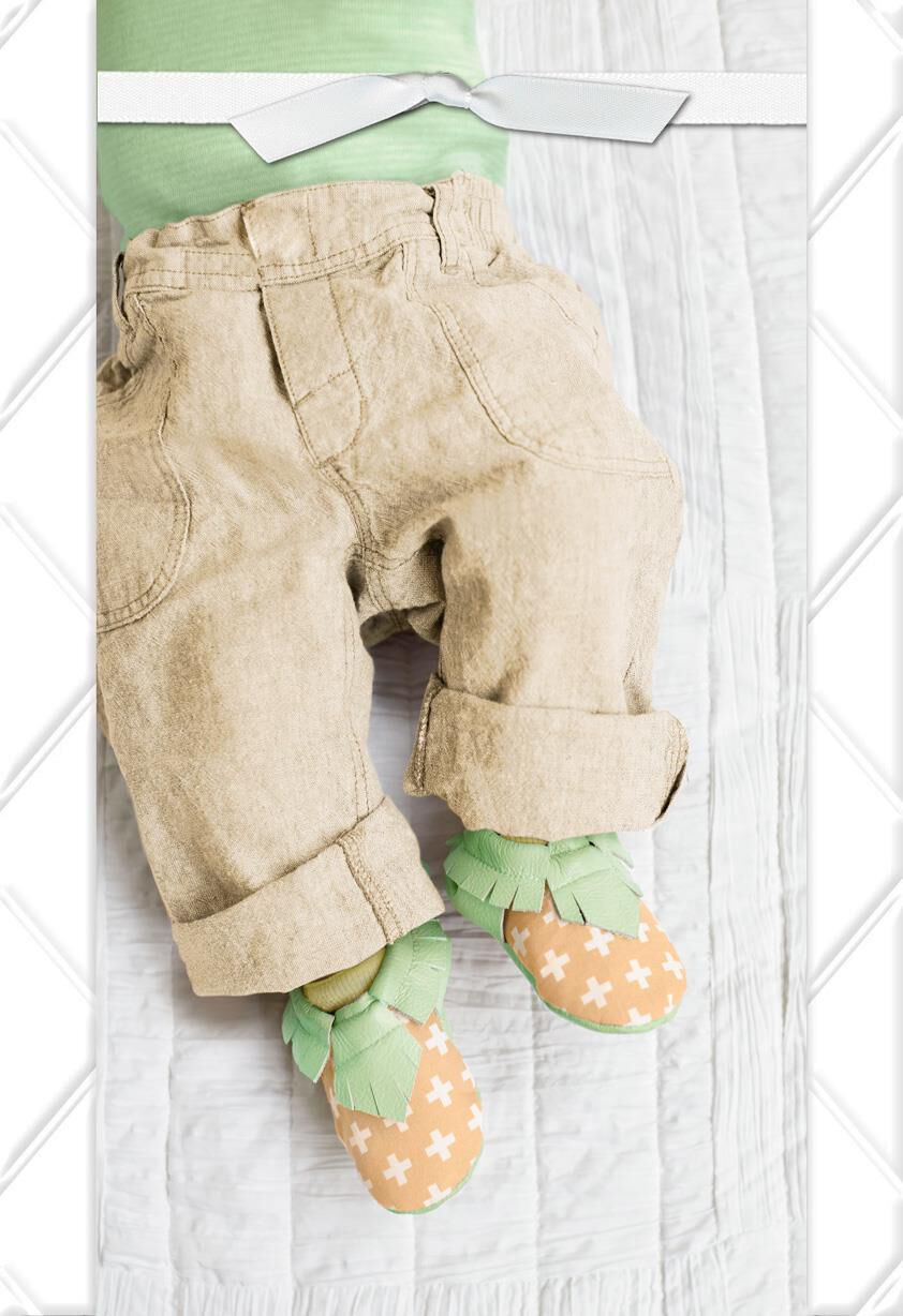 Little Legs and Feet Blank New Baby Card