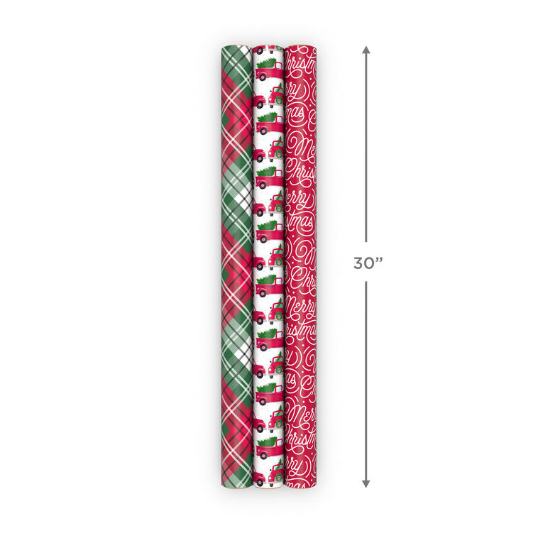 Vintage Classics 3-Pack Christmas Wrapping Paper  image number 8