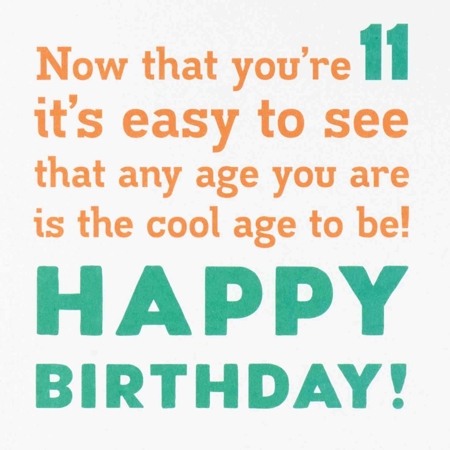 Number 11 and Lightning Bolts 11th Birthday Card sentiment image number 2