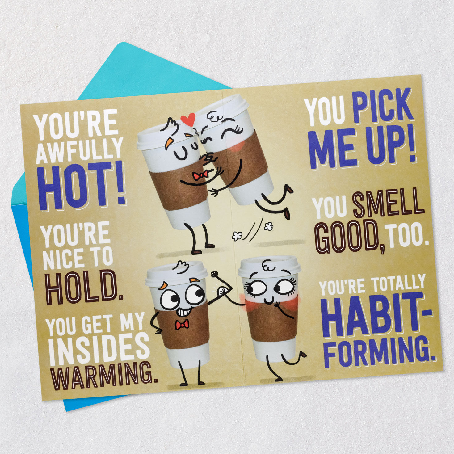 Coffee Cups Father's Day Card Open card with envelope image number 4