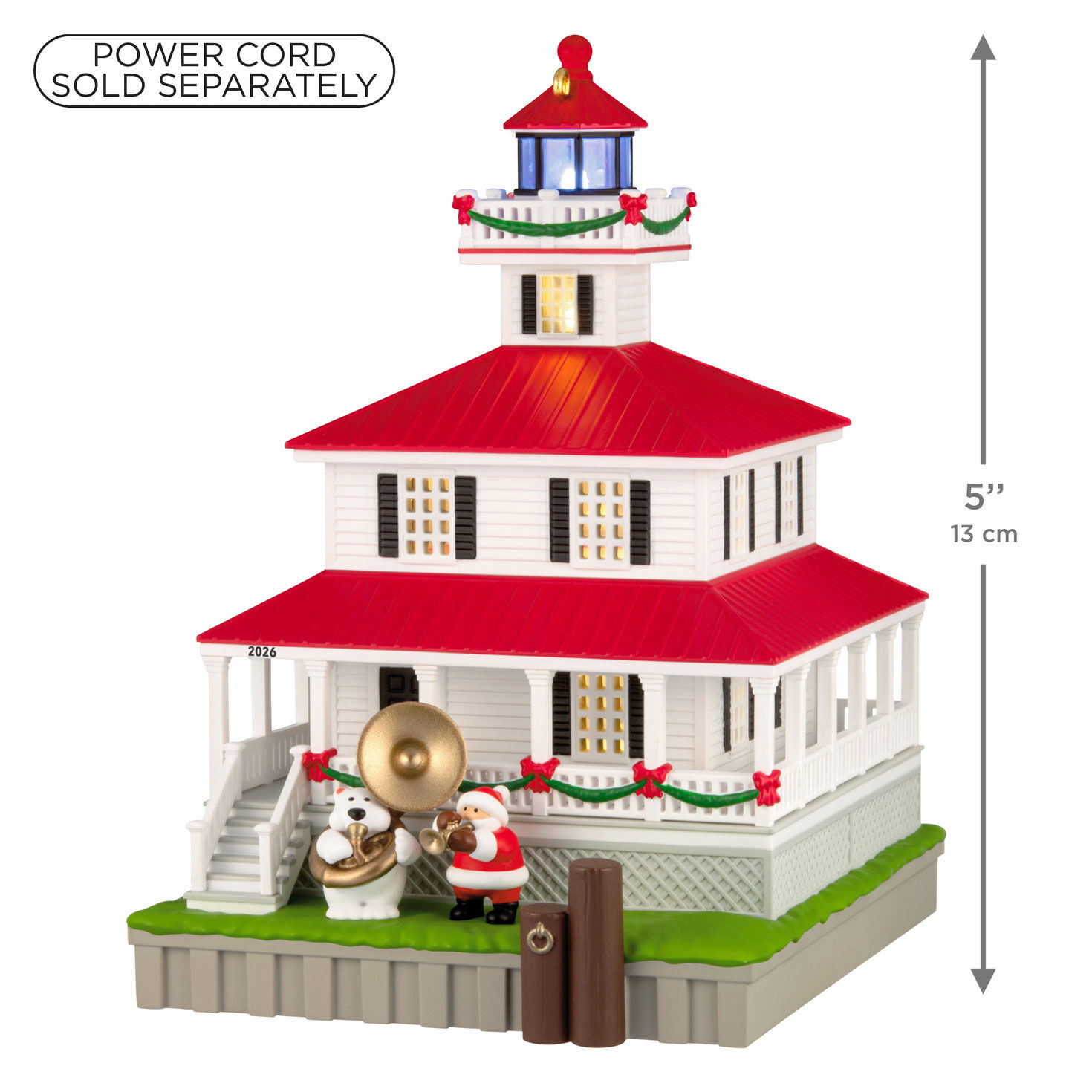 Holiday Lighthouse 2026 Keepsake Ornament measurement image number 3