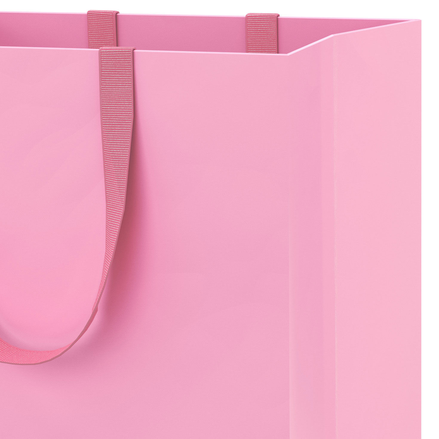 Solid Pink Medium Gift Bag Handle Detail image number 4