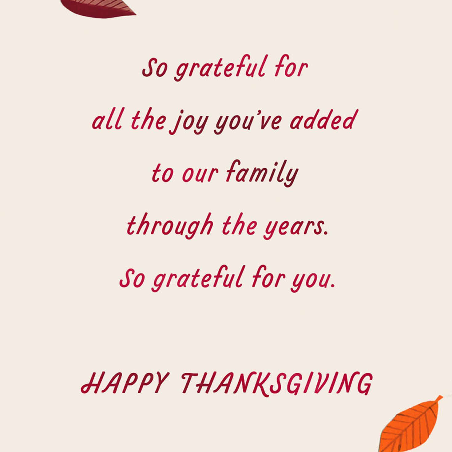 Multicolor Leaves Thanksgiving Card for Nephew Sentiment image number 2