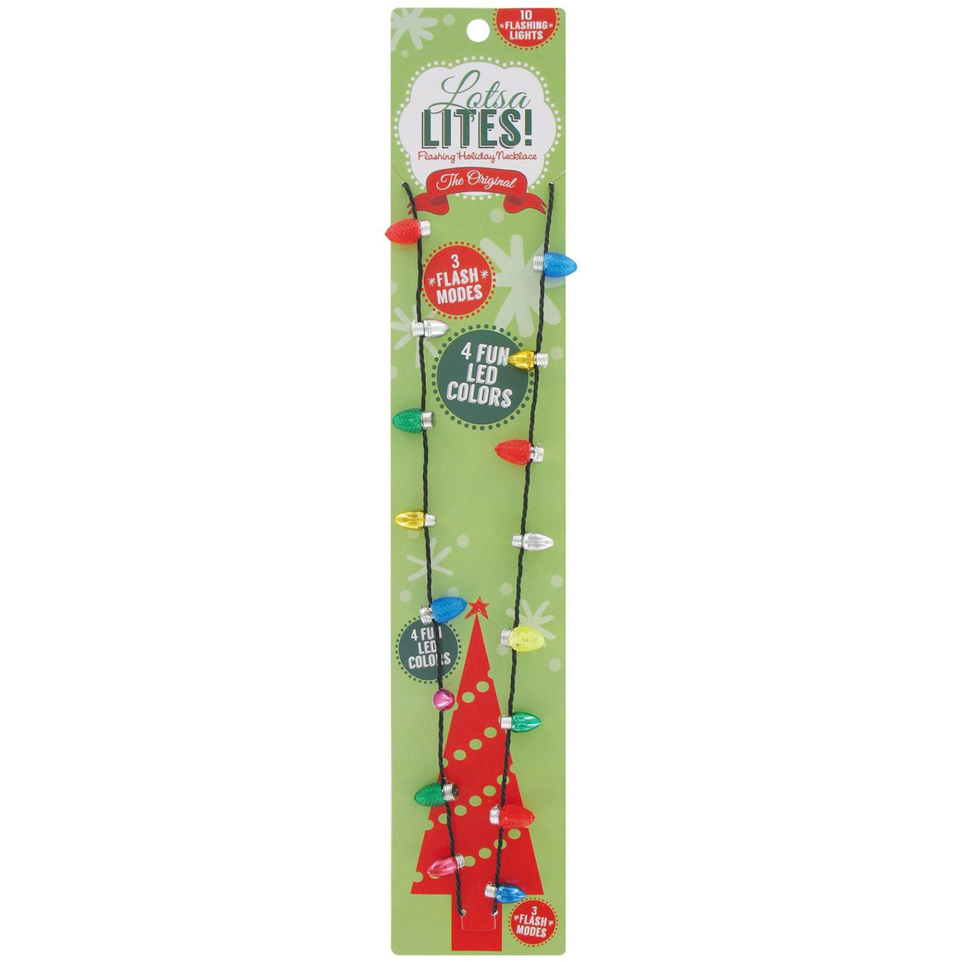 Lotsa Lites Flashing Christmas Necklace Jewelry Hallmark