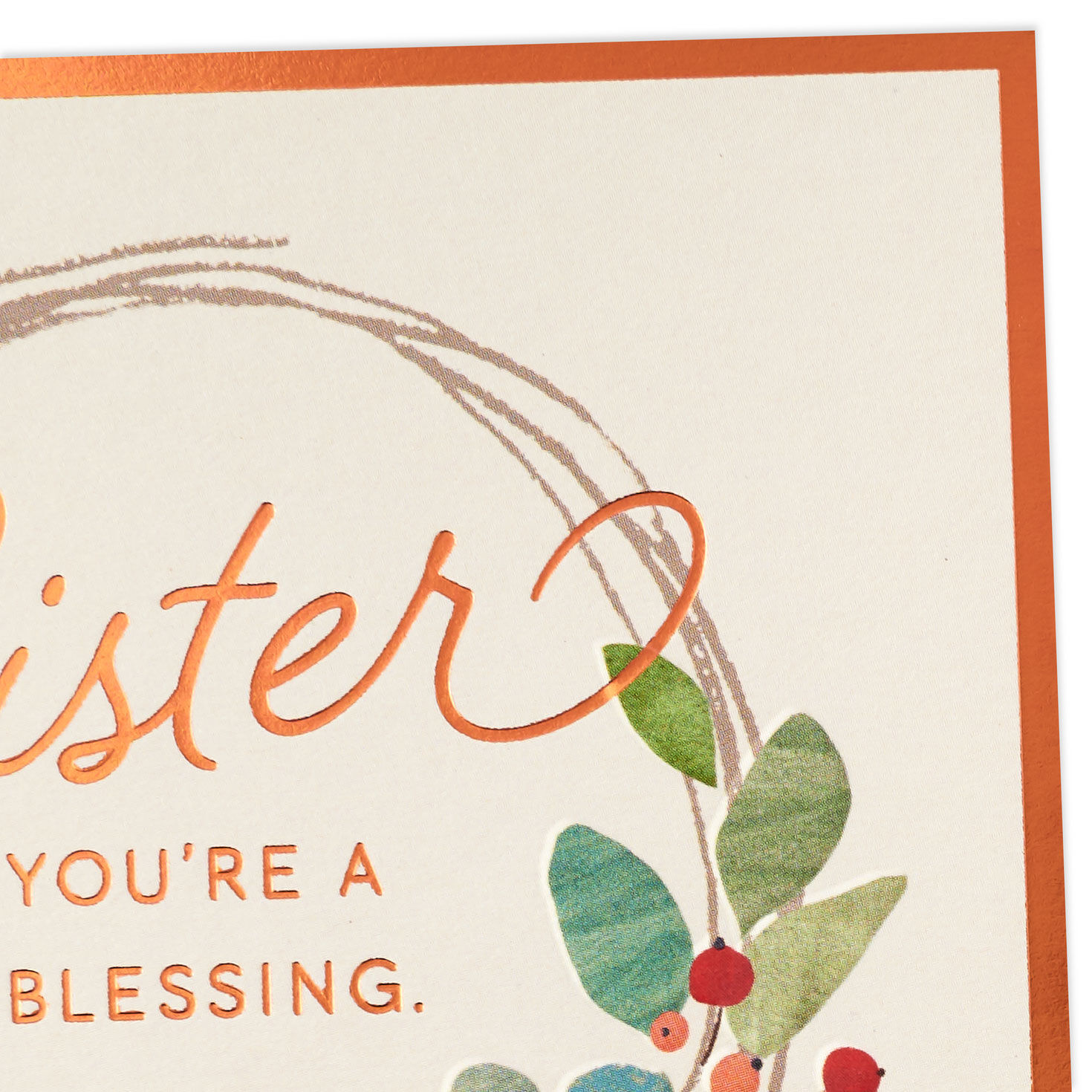 Winter Wreath Christmas Card for Sister Card Front Detail image number 4