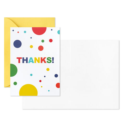 Primary Colors Assorted Blank Thank-You Notes, Pack of 48, 