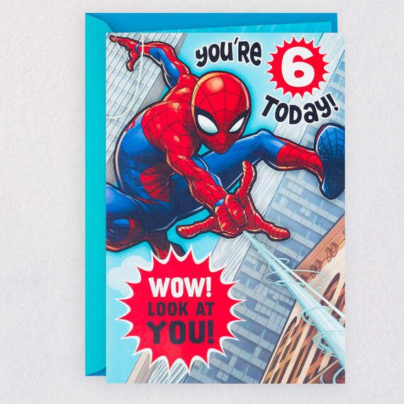 Marvel Spider-Man Amazing Hero Pop-Up 6th Birthday Card