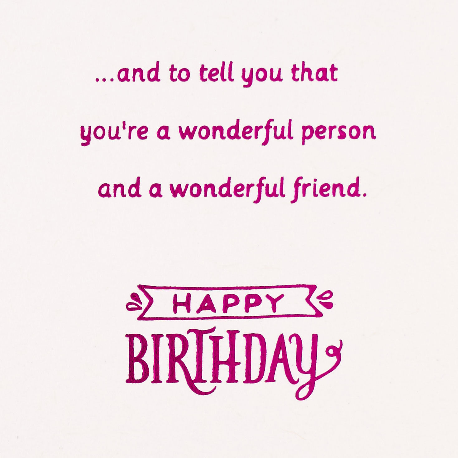 Pink and White Banner Birthday Card for Friend sentiment image number 3