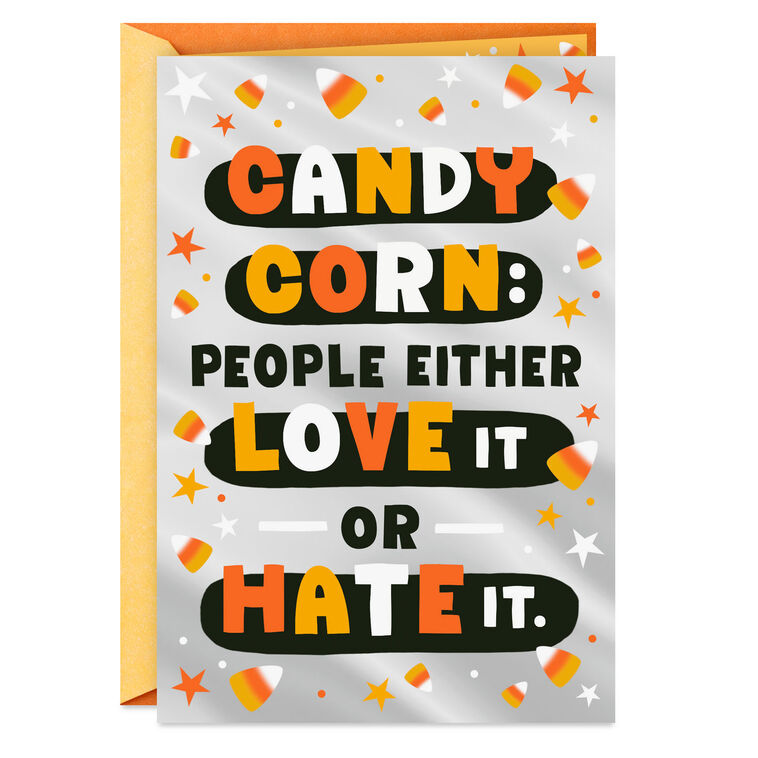 Love or Hate Candy Corn Halloween Card