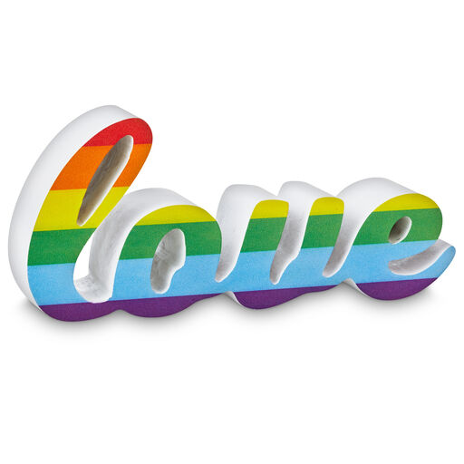 Rainbow Colors Love Cutout Sign Decor, 
