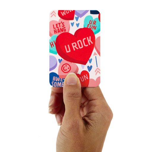 3.25" Mini U Rock Candy Hearts Valentine's Day Card, 
