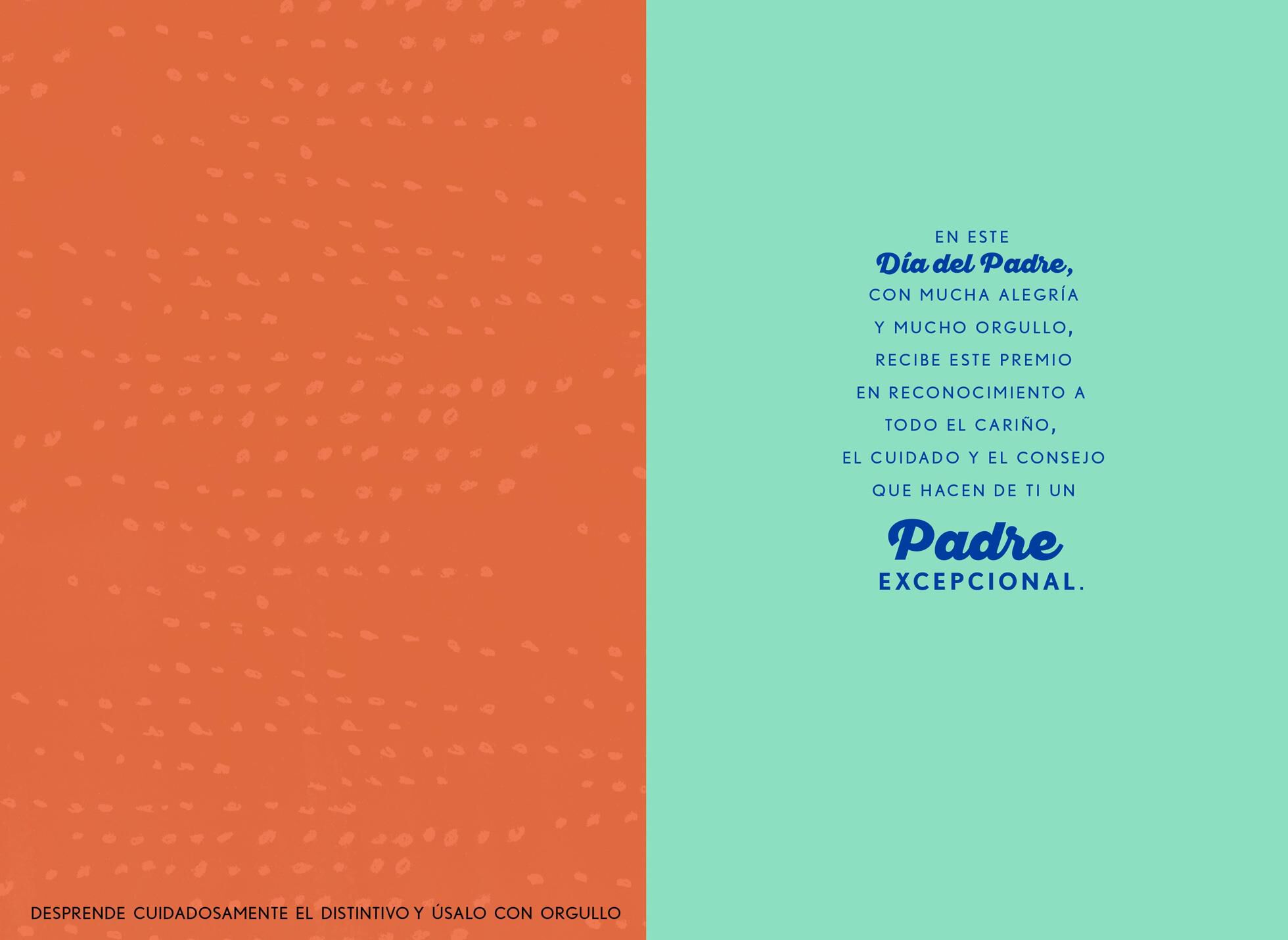 Beloved Father Spanish-Language Father's Day Card With Removable Badge