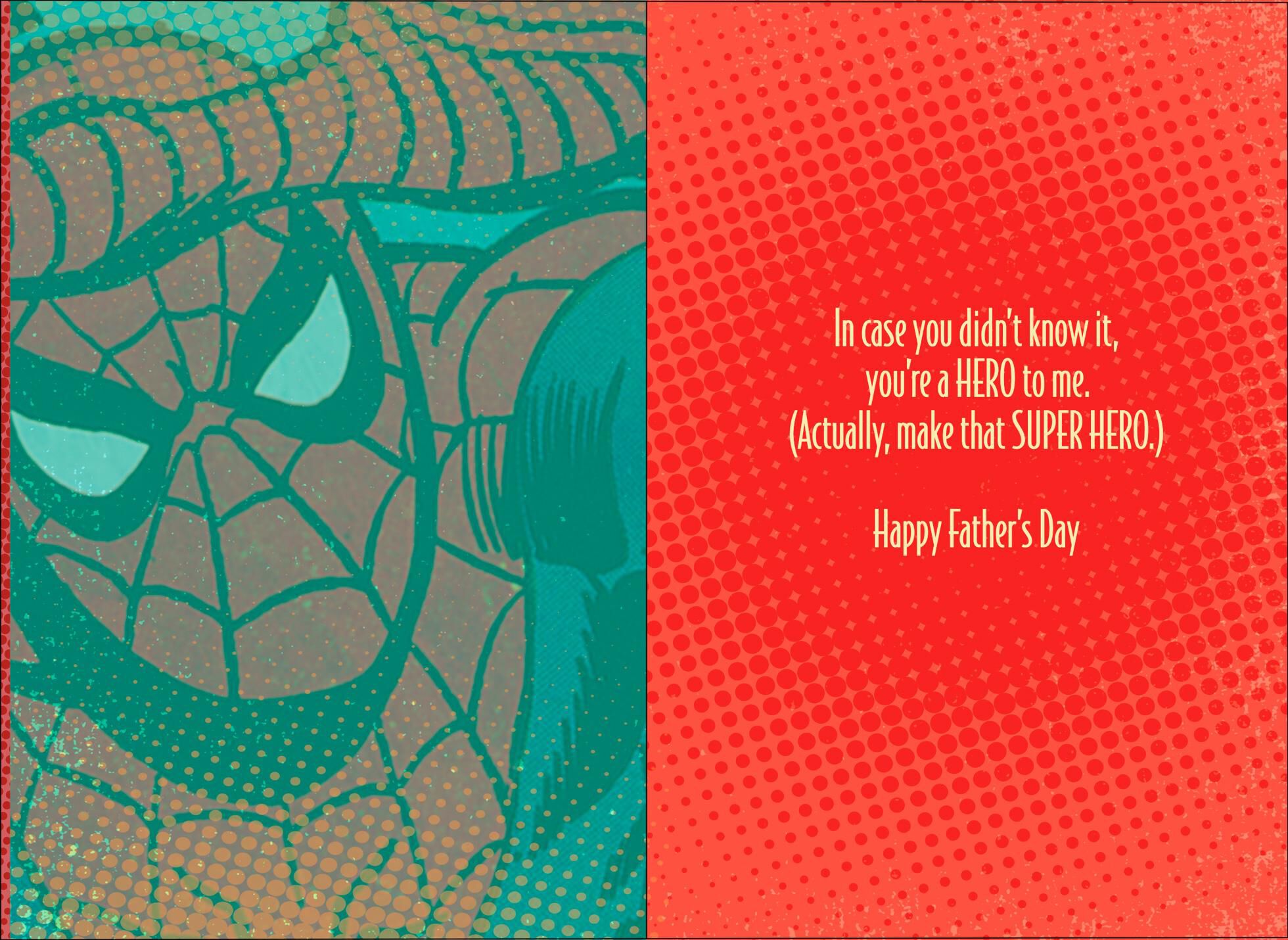 Marvel The Amazing Spider-Man Comic Book Cover Father's Day Card