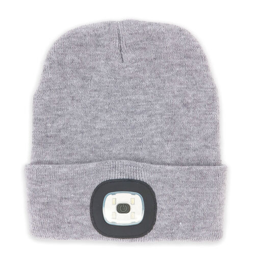 Night Scout Light-Up Rechargeable LED Beanie, Gray, 
