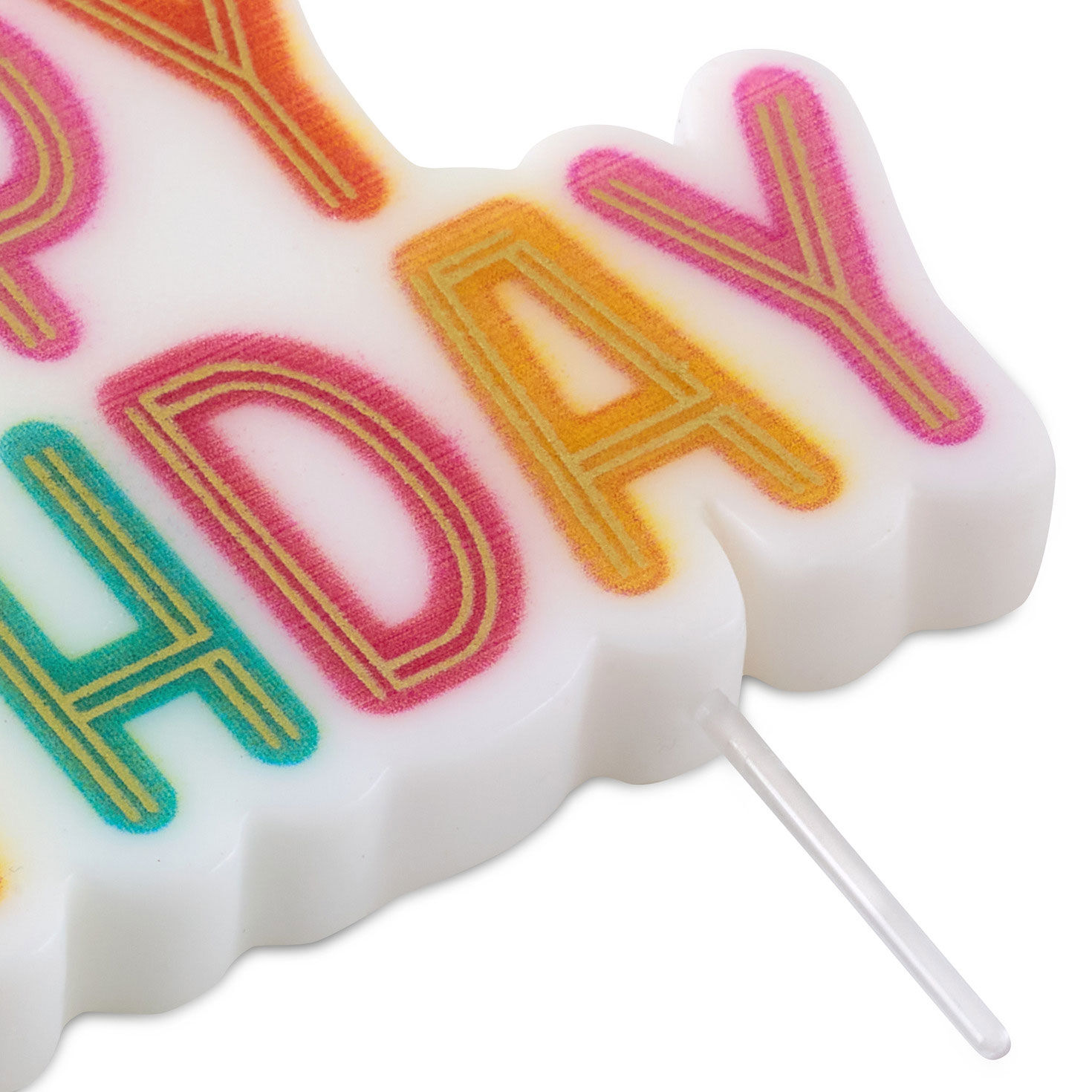 Gold and Pastel Lettering Happy Birthday Candle for only USD 6.99 | Hallmark