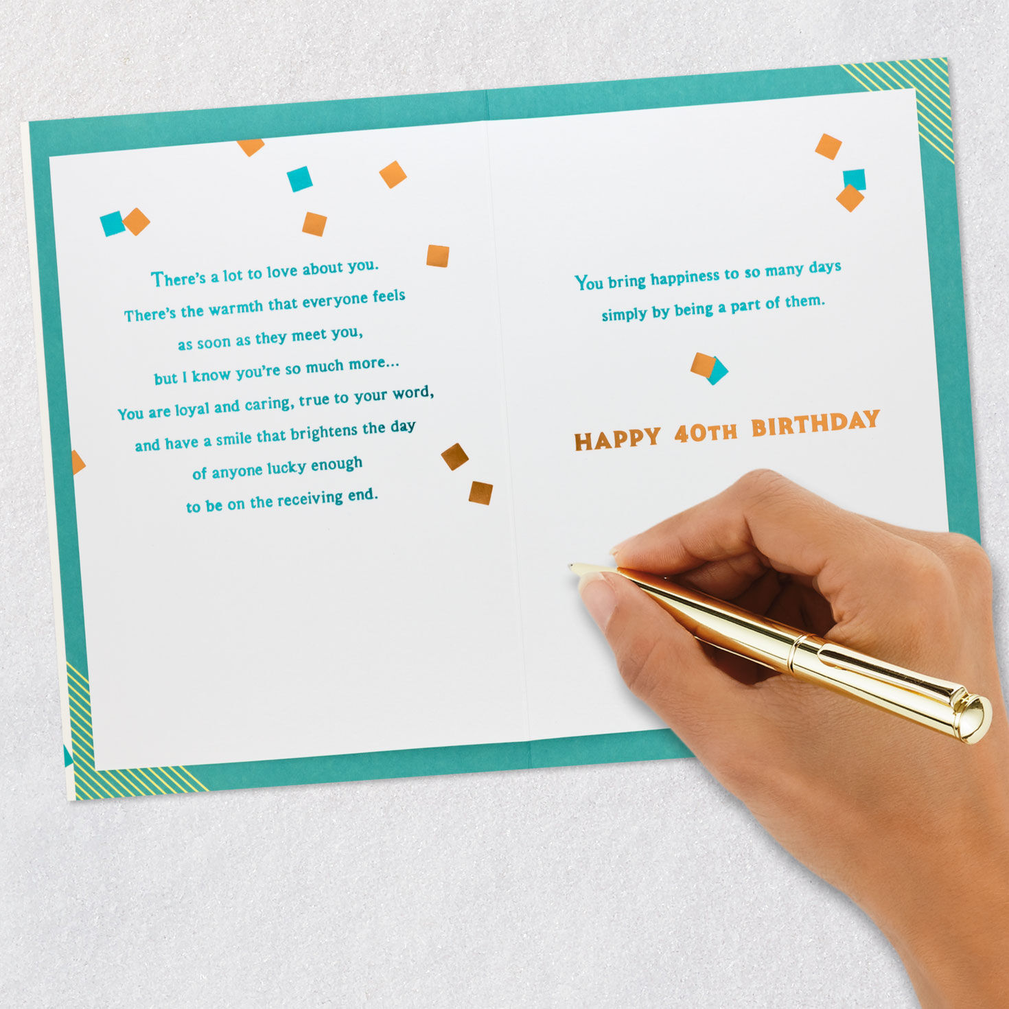 Gold Confetti 40th Birthday Card Signing card image number 7
