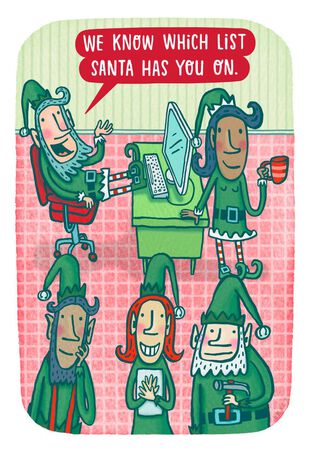 Santa S Nice To Work With List Christmas Card For Coworker Greeting Cards Hallmark