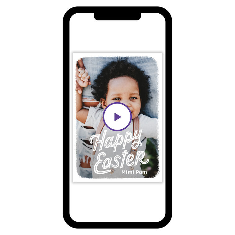 Personalized Happy Easter Lettering Photo Card  image number 1