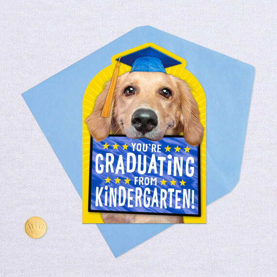 Puppy Dog in Cap Kindergarten Graduation Card, , large image number 5