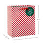 Glittery Peppermint Stripes Small Christmas Gift Bag measurement image number 3