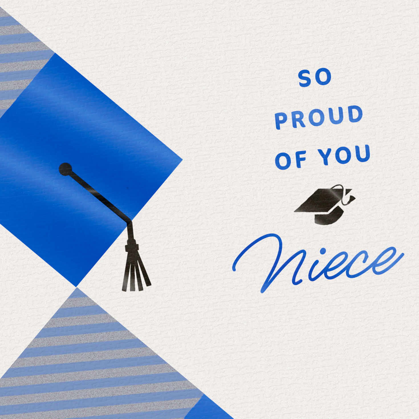 Blue and Gold Diamonds Graduation Card for Niece Card Front Detail image number 4