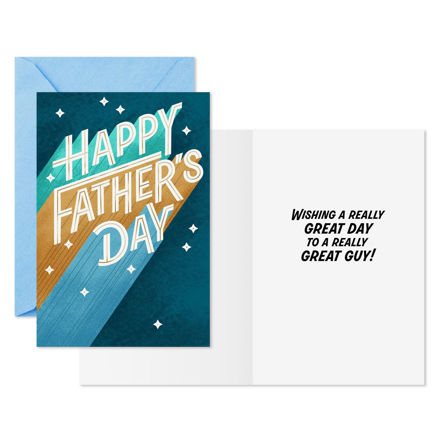 Beach and Bold Lettering Father's Day Card Pack Card Front with Sentiment image number 2