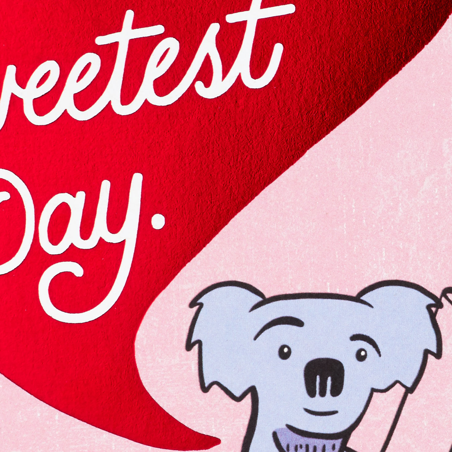 Red Heart Koala Sweetest Day Card for Partner Card Front Detail image number 4