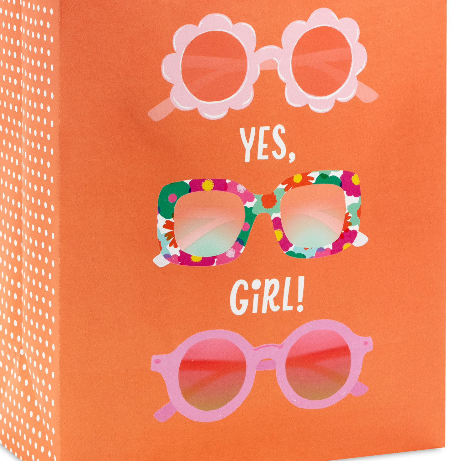 Sunglasses on Orange Large Gift Bag for Her upclose detail image number 5
