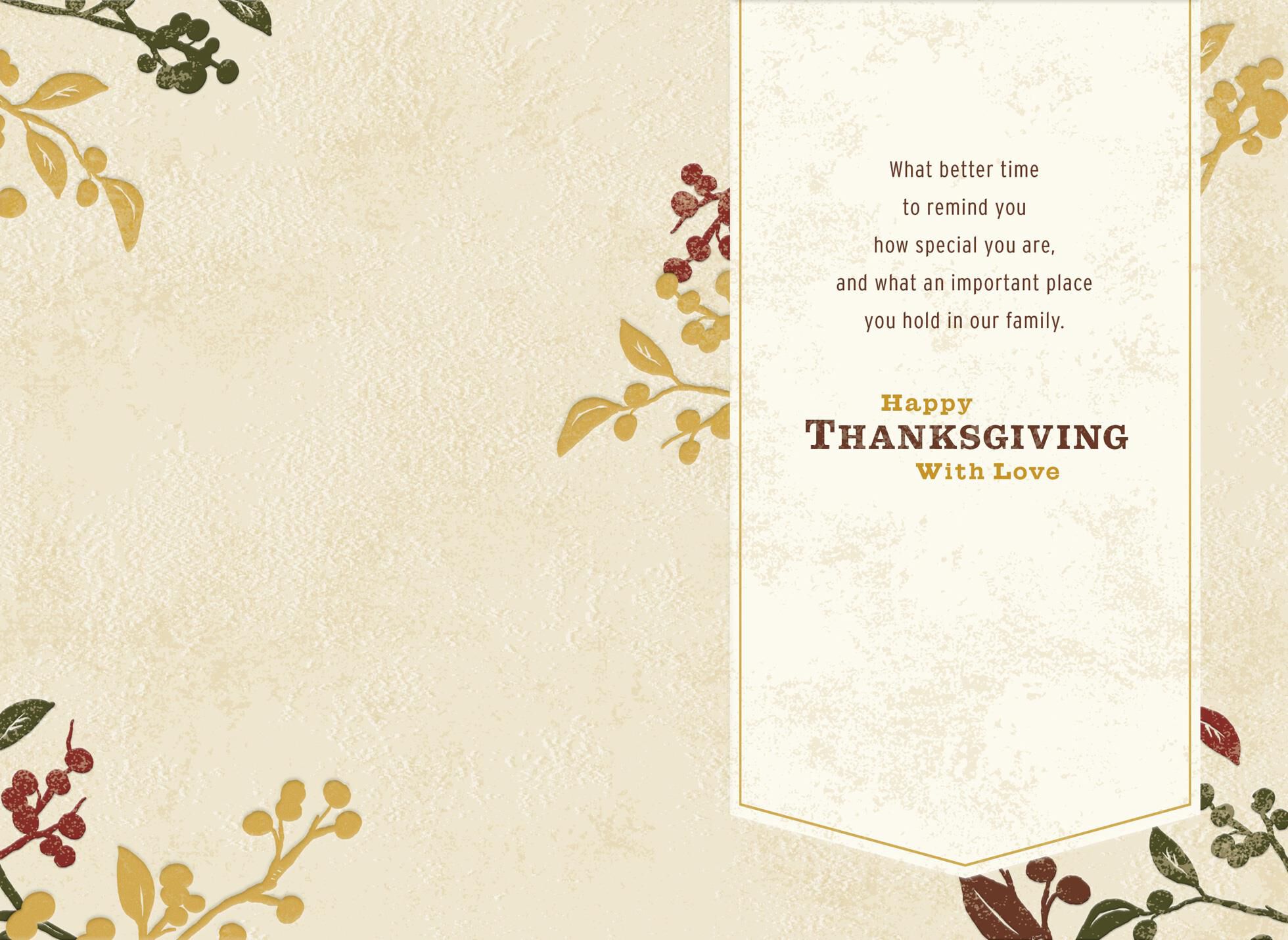 Embossed Turkey Thanksgiving Card for Uncle