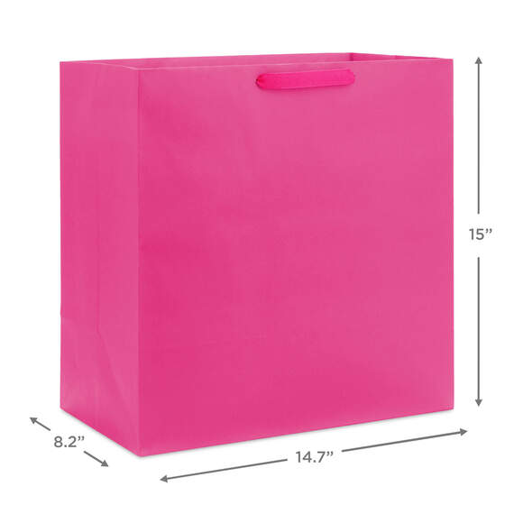 15" Hot Pink Extra-Deep Gift Bag, Hot Pink, large image number 3