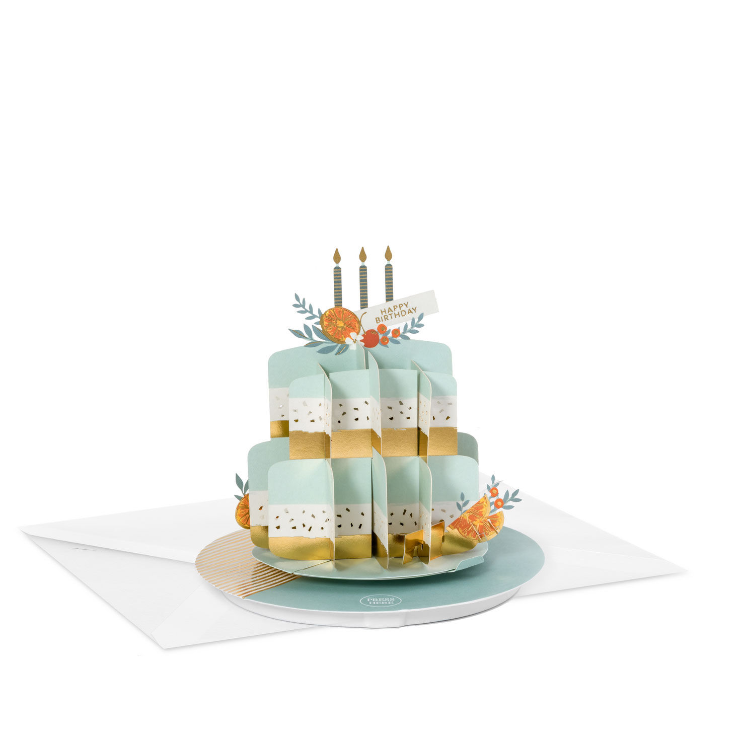 Citrus Cake Musical 3D Pop-Up Birthday Card With Motion