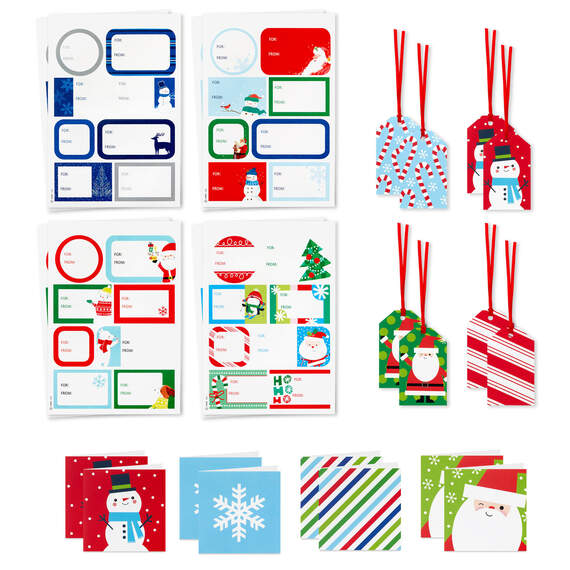 Cute and Colorful Christmas Gift Tag Kit, Set of 80, , large image number 1