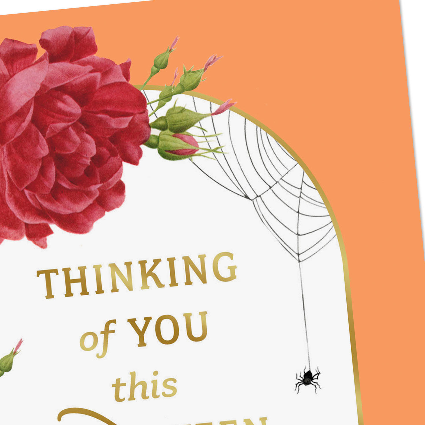 Vintage Roses and Headstone Halloween Card Card Front Detail image number 4