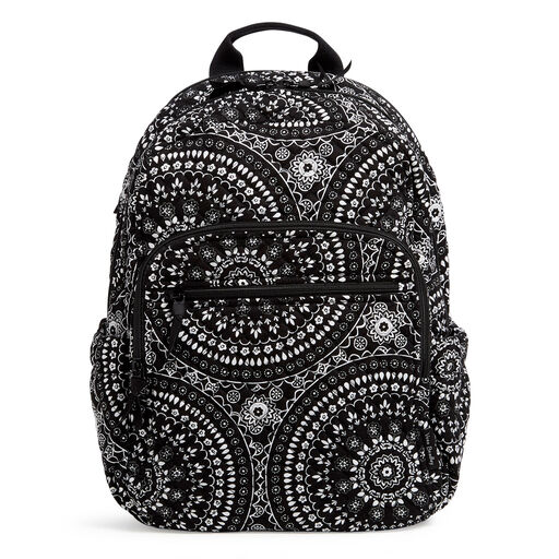 Vera Bradley Campus Backpack in Black Bandana Medallion, 