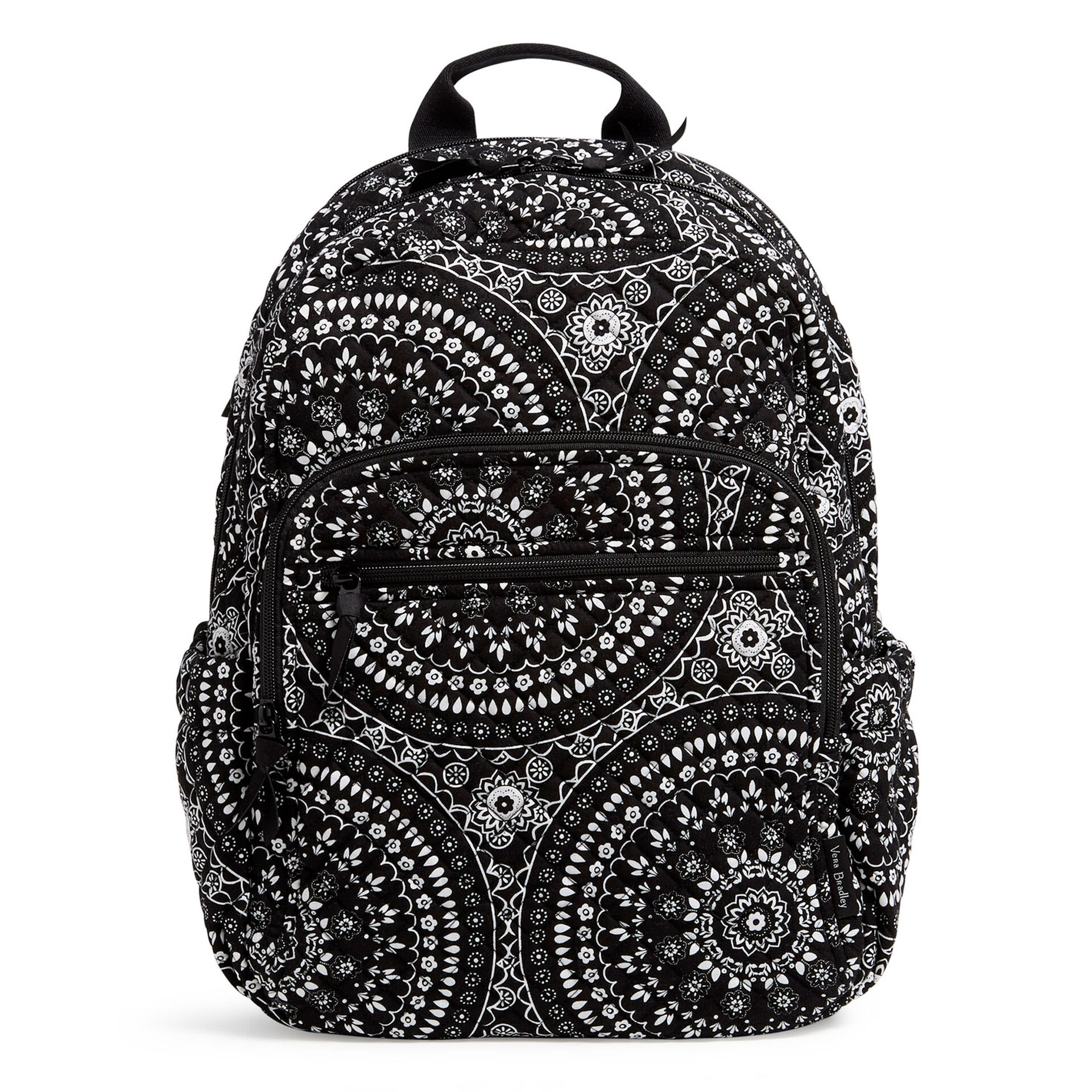 Vera Bradley Campus Backpack in Black Bandana Medallion Handbags
