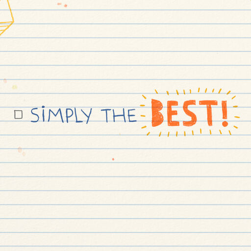 You're Simply the Best! Card, 