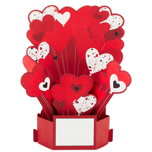 Heart Balloons Musical 3D Pop-Up Valentine's Day Card With Lights, 