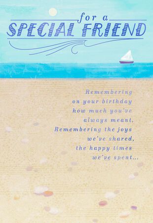 Beach And Sailboat Birthday Card For Friend