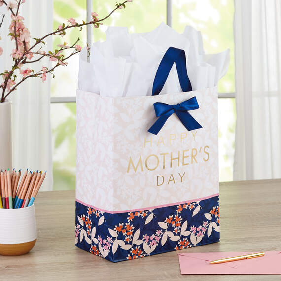 13" Floral Print Mother's Day Gift Bag, , large image number 2