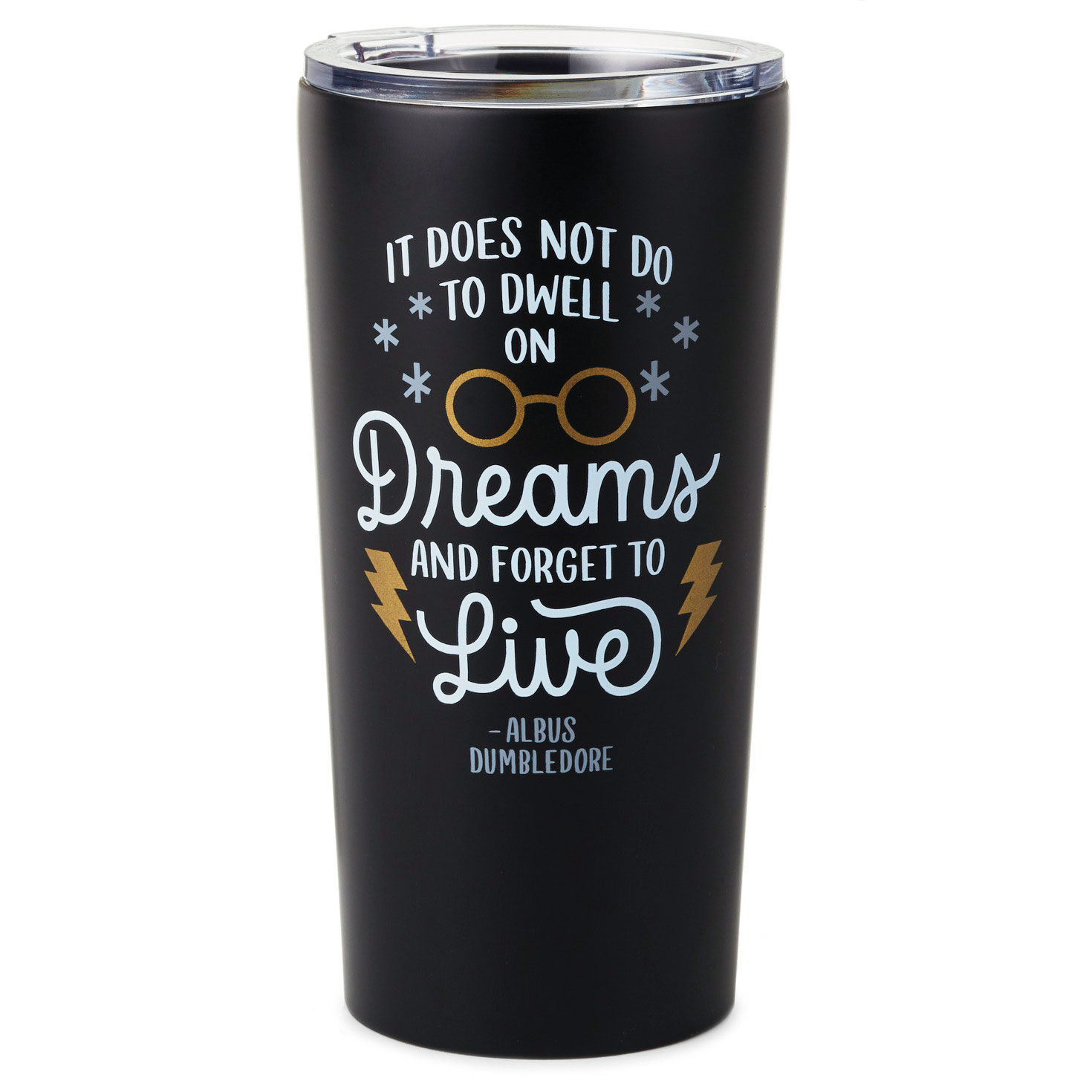 https://www.hallmark.com/dw/image/v2/AALB_PRD/on/demandware.static/-/Sites-hallmark-master/default/dwe4b13f3c/images/finished-goods/products/1HPO1082/BlackWhiteGold-Dumbledore-Quote-Metal-Cup-With-Lid_1HPO1082_01.jpg?sfrm=jpg