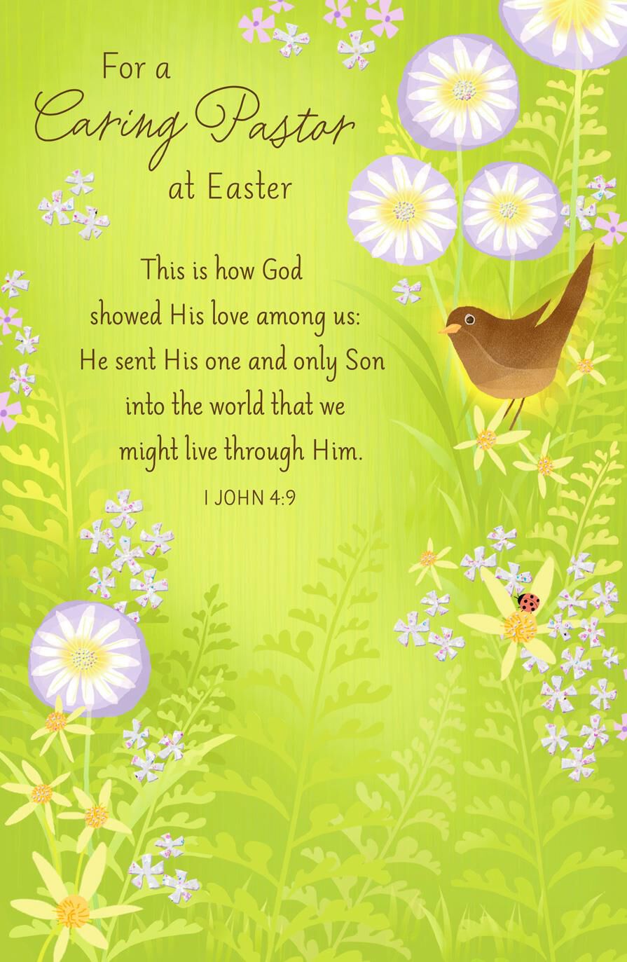 For a Caring Pastor Religious Easter Card