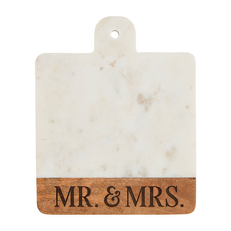 Mud Pie Mr. and Mrs. Marble Serving Board