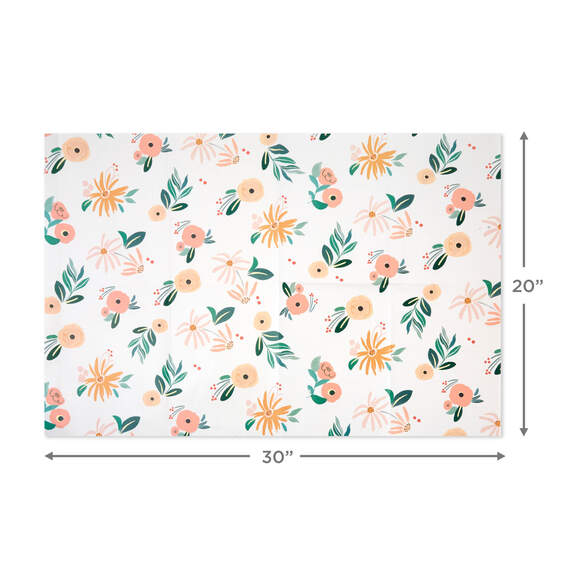 Dainty Floral Flat Wrapping Paper With Gift Tags, 3 sheets, , large image number 5