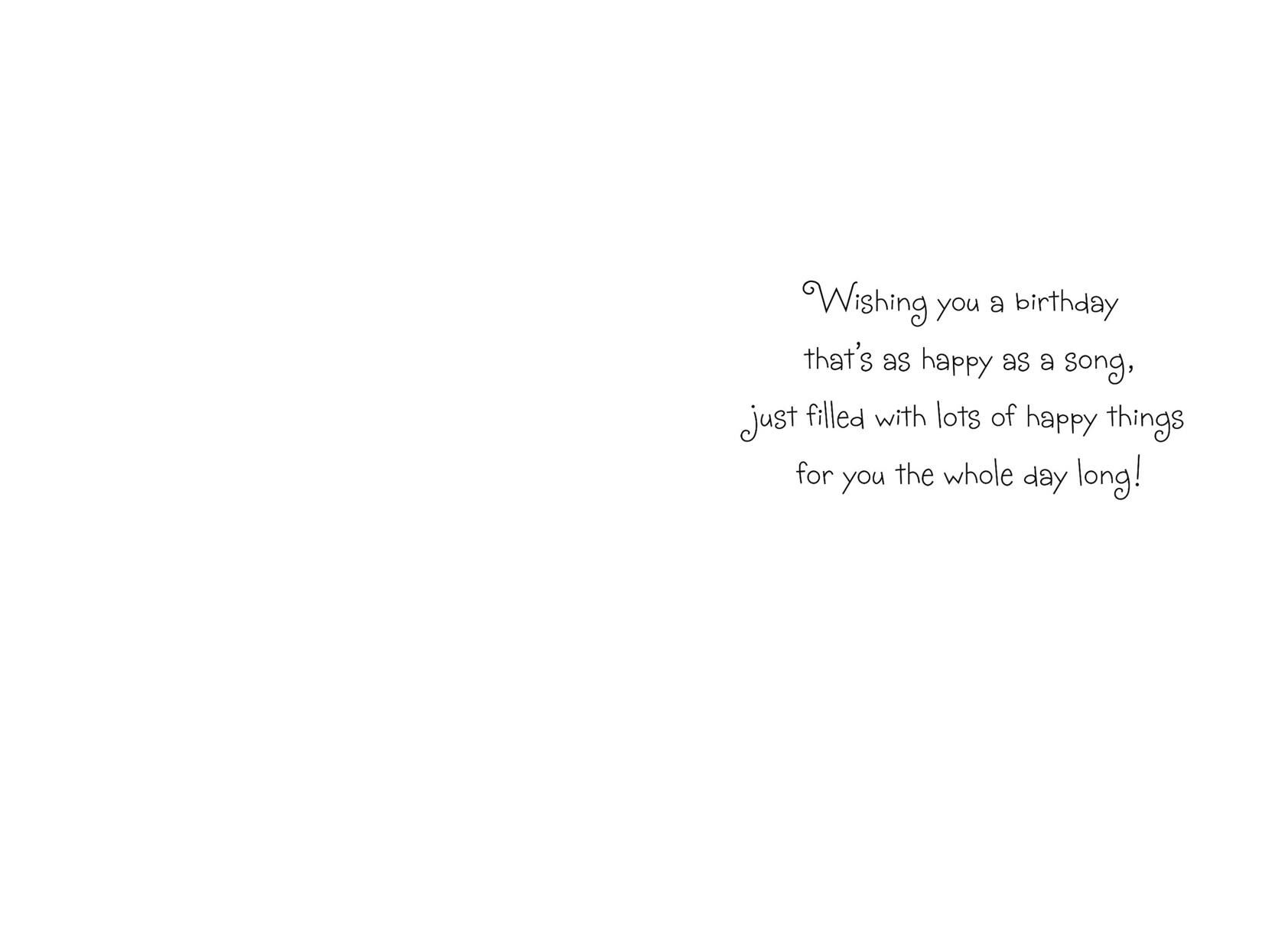 Blue Bird Happy As a Song Birthday Card