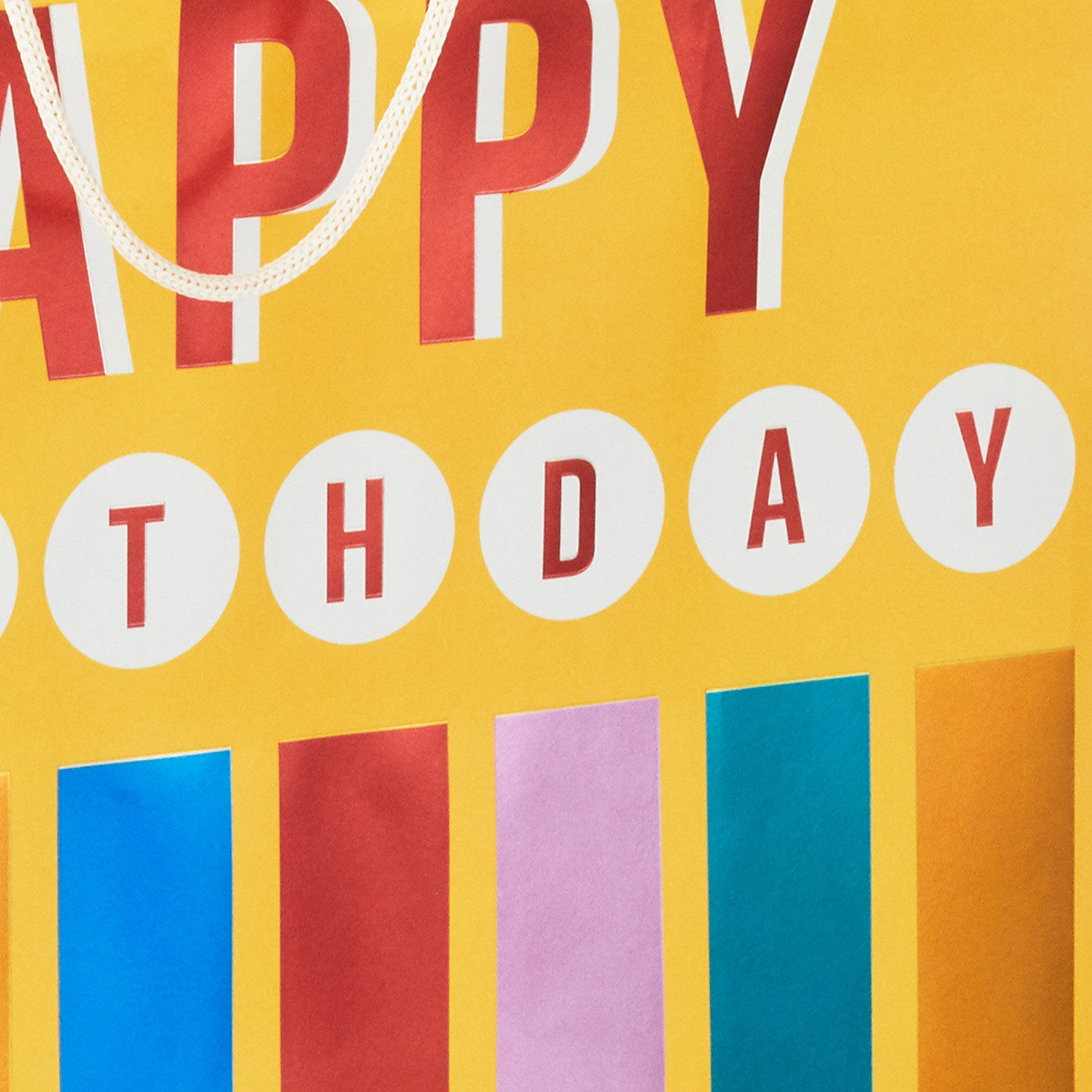 Candles on Yellow Extra-Large Birthday Gift Bag front detail image number 5