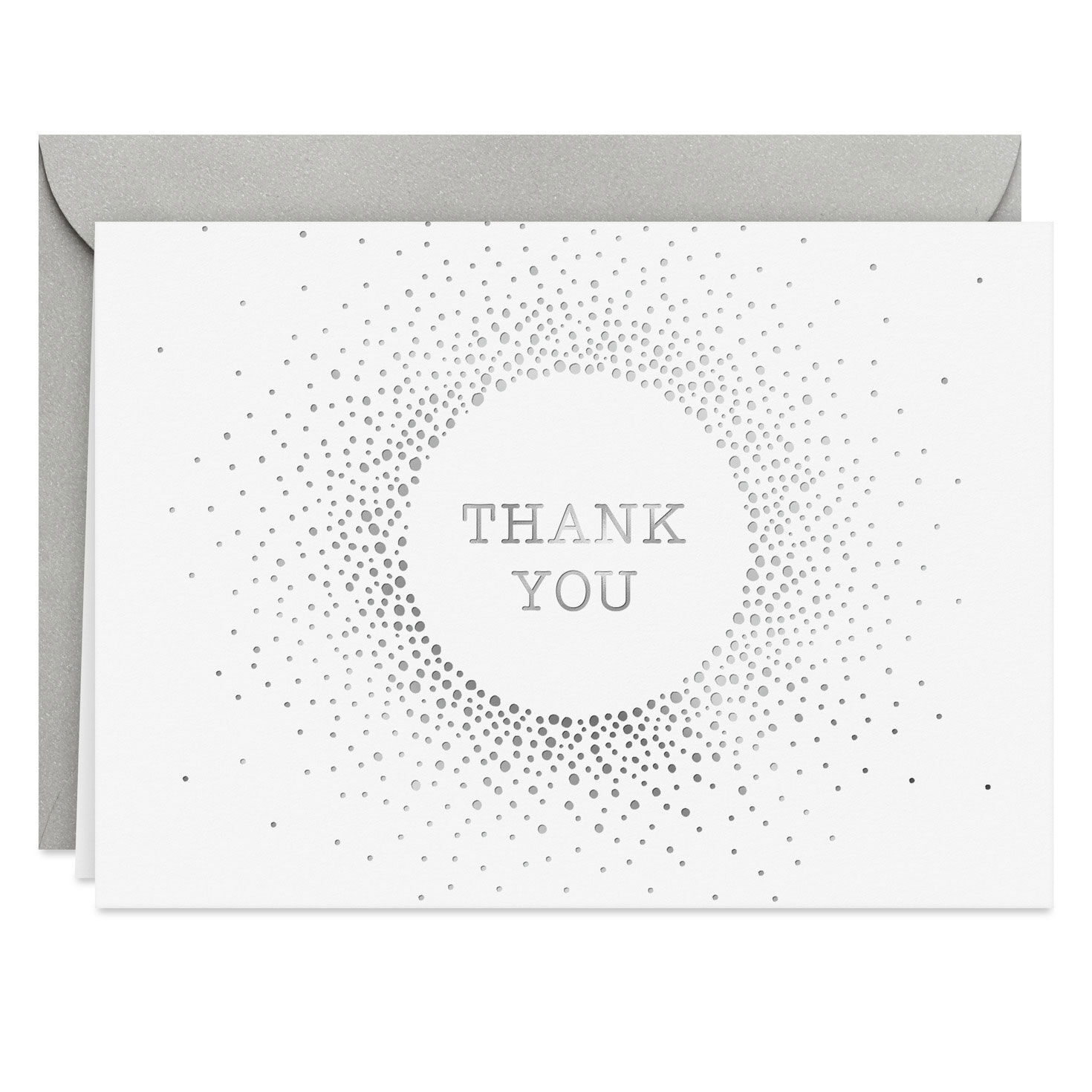 Silver Dots Burst Blank Thank You Note Cards Pack  image number 2