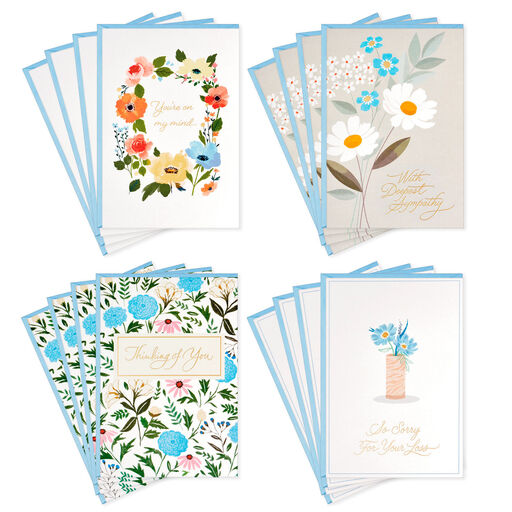 Peaceful Flowers Boxed Sympathy Cards Assortment, Pack of 16, 