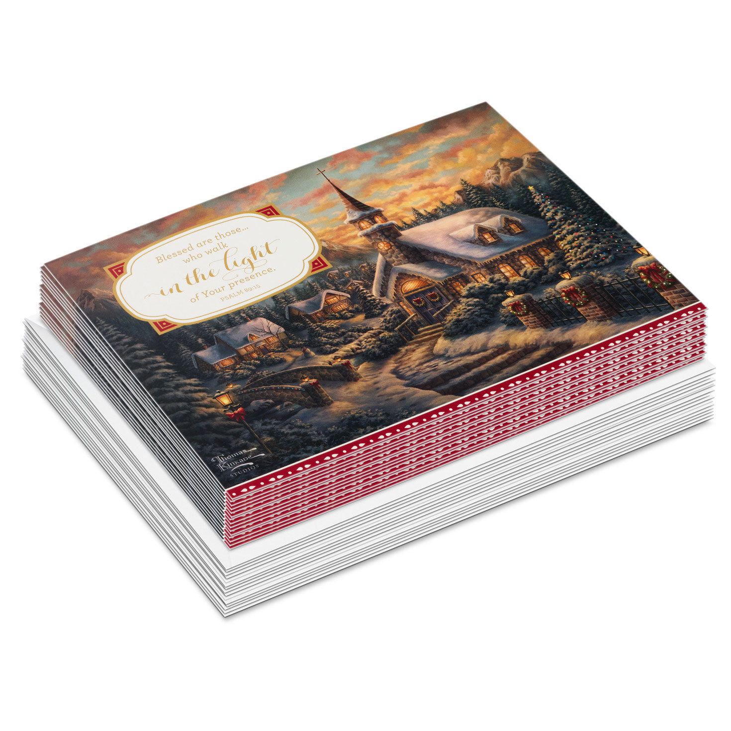 Kinkade Church DaySpring Religious Christmas Cards front stacked image number 2