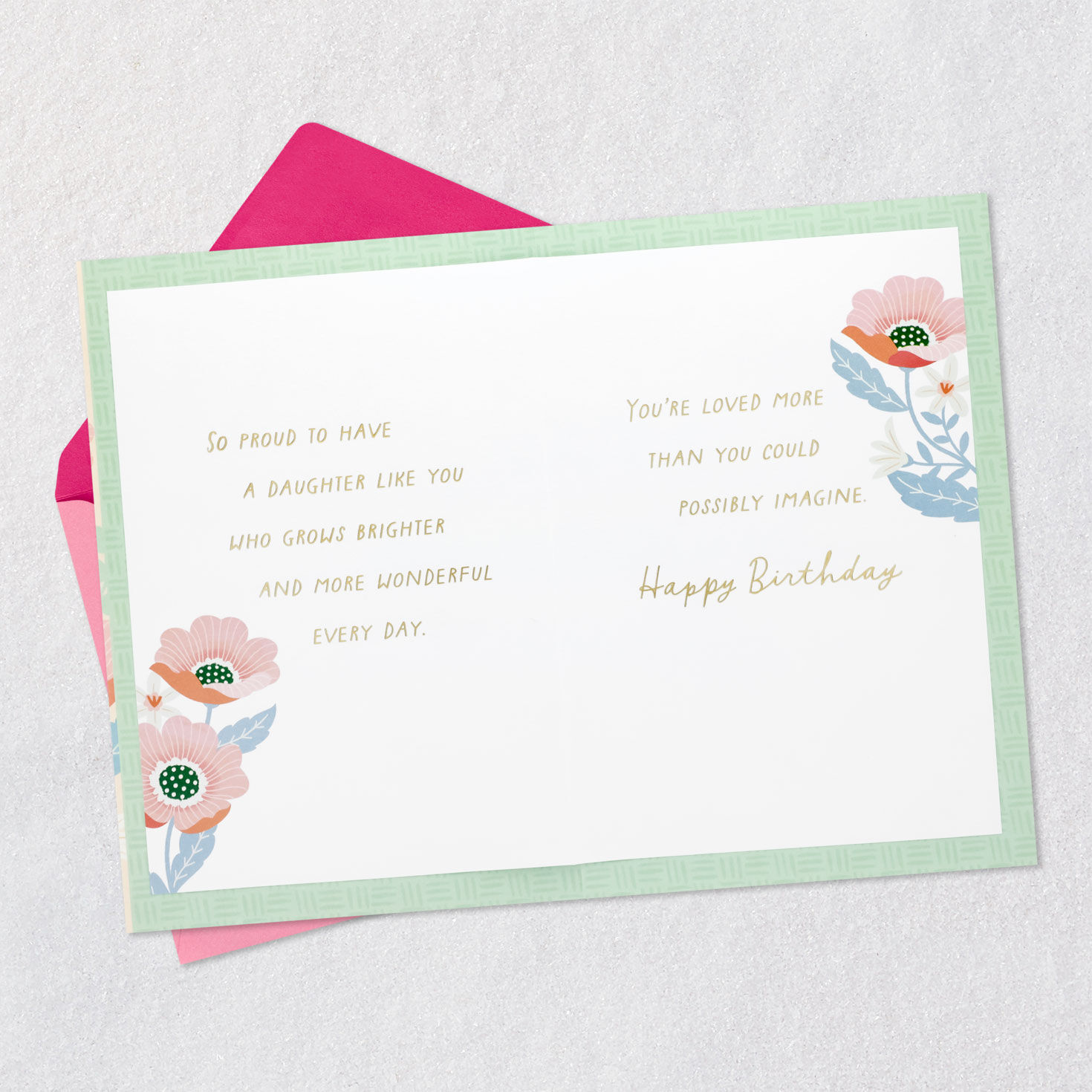 Floral Garden Birthday Card for Daughter Open card with envelope image number 4