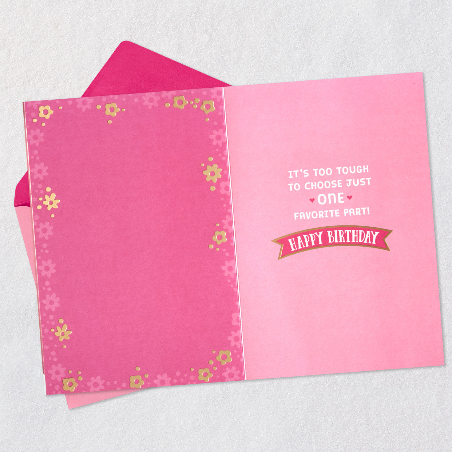 Girl in Floral Tee Granddaughter Birthday Card Open card with envelope image number 3